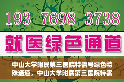中山大学附属第三医院特需号绿色特殊通道，中山大学附属第三医院特需号绿色就医通道揭秘