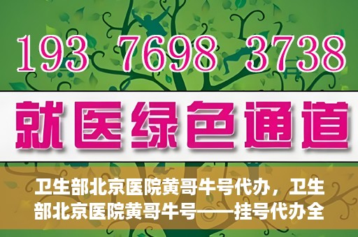 卫生部北京医院黄哥牛号代办，卫生部北京医院黄哥牛号——挂号代办全攻略