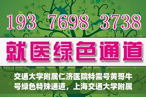 交通大学附属仁济医院特需号黄哥牛号绿色特殊通道，上海交通大学附属仁济医院特需号黄哥牛号，绿色特殊通道揭秘