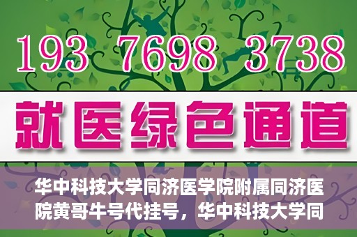 华中科技大学同济医学院附属同济医院黄哥牛号代挂号，华中科技大学同济医院黄哥牛号代挂号背后的故事