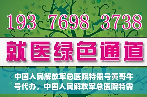 中国人民解放军总医院特需号黄哥牛号代办，中国人民解放军总医院特需号黄哥牛号代办服务详解