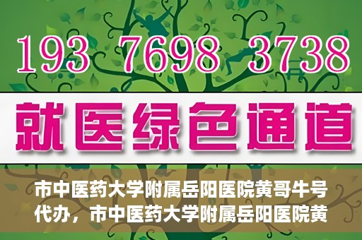 市中医药大学附属岳阳医院黄哥牛号代办，市中医药大学附属岳阳医院黄哥牛号代办，一站式医疗服务的信赖之选