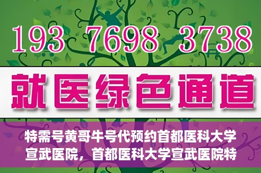 特需号黄哥牛号代预约首都医科大学宣武医院，首都医科大学宣武医院特需号黄哥牛号预约服务解析