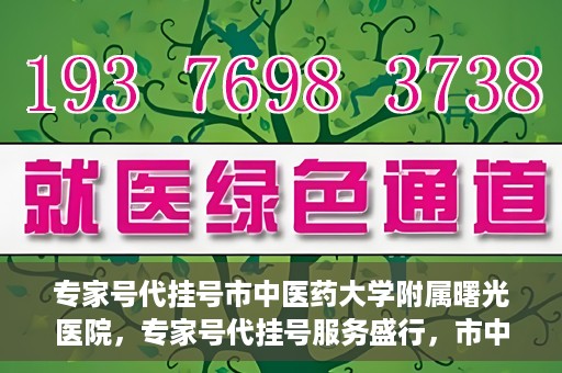 专家号代挂号市中医药大学附属曙光医院，专家号代挂号服务盛行，市中医药大学附属曙光医院成为热点话题