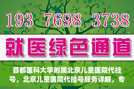 首都医科大学附属北京儿童医院代挂号，北京儿童医院代挂号服务详解，专业医疗与便捷服务的结合