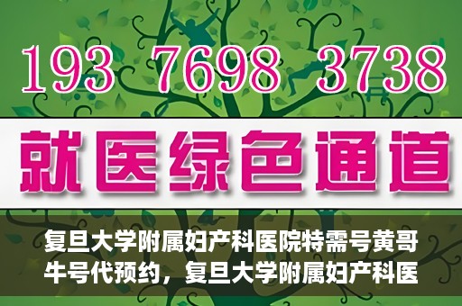 复旦大学附属妇产科医院特需号黄哥牛号代预约，复旦大学附属妇产科医院特需号黄哥牛号预约服务解析