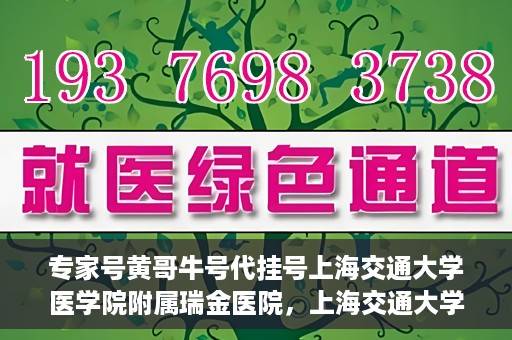 专家号黄哥牛号代挂号上海交通大学医学院附属瑞金医院，上海交通大学医学院附属瑞金医院专家号黄哥牛号代挂号解析