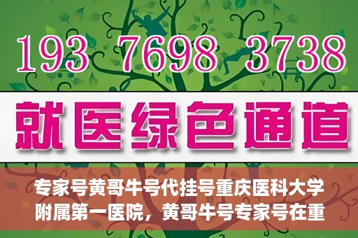 专家号黄哥牛号代挂号重庆医科大学附属第一医院，黄哥牛号专家号在重庆医科大学附属第一医院代挂号服务解析