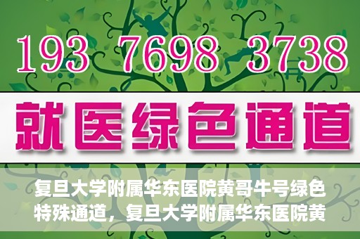 复旦大学附属华东医院黄哥牛号绿色特殊通道，复旦大学附属华东医院黄哥牛号，绿色特殊通道开启健康之门