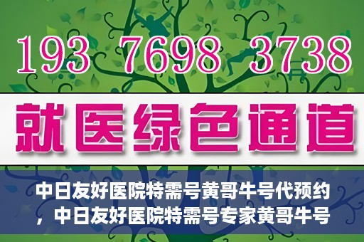 中日友好医院特需号黄哥牛号代预约，中日友好医院特需号专家黄哥牛号预约服务解析