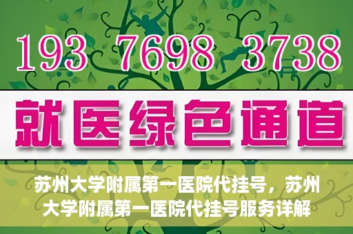 苏州大学附属第一医院代挂号，苏州大学附属第一医院代挂号服务详解