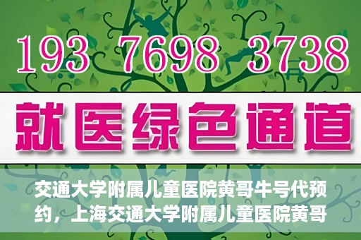 交通大学附属儿童医院黄哥牛号代预约，上海交通大学附属儿童医院黄哥牛号预约指南，轻松预约，关爱儿童健康之路