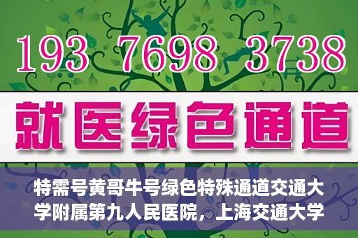 特需号黄哥牛号绿色特殊通道交通大学附属第九人民医院，上海交通大学附属第九人民医院特需号绿色特殊通道——黄哥牛号服务体验之旅