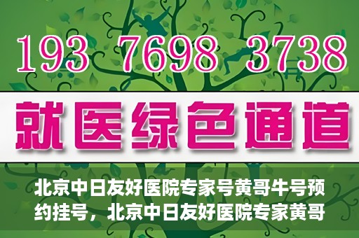 北京中日友好医院专家号黄哥牛号预约挂号，北京中日友好医院专家黄哥牛号预约挂号攻略