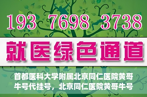 首都医科大学附属北京同仁医院黄哥牛号代挂号，北京同仁医院黄哥牛号代挂号服务解析