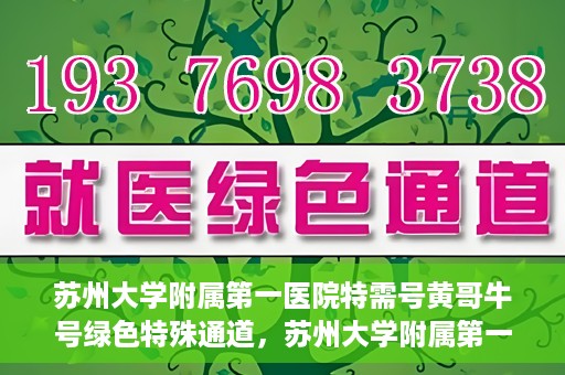 苏州大学附属第一医院特需号黄哥牛号绿色特殊通道，苏州大学附属第一医院特需号黄哥牛号绿色就医通道揭秘