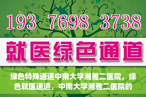 绿色特殊通道中南大学湘雅二医院，绿色就医通道，中南大学湘雅二医院的独特实践
