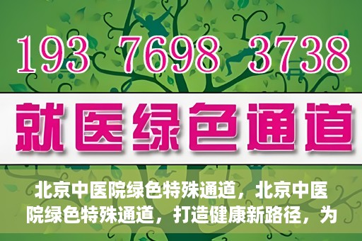 北京中医院绿色特殊通道，北京中医院绿色特殊通道，打造健康新路径，为患者解忧解困