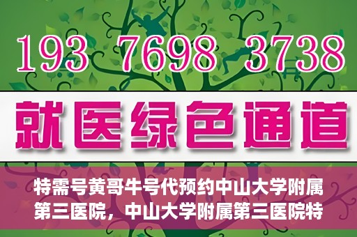 特需号黄哥牛号代预约中山大学附属第三医院，中山大学附属第三医院特需号黄哥牛号预约服务解析