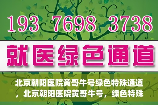 北京朝阳医院黄哥牛号绿色特殊通道，北京朝阳医院黄哥牛号，绿色特殊通道开启健康之门