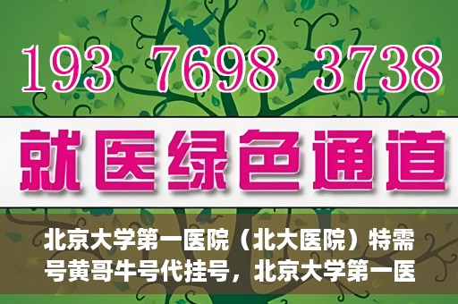 北京大学第一医院（北大医院）特需号黄哥牛号代挂号，北京大学第一医院特需号专家黄哥牛号代挂号服务解析