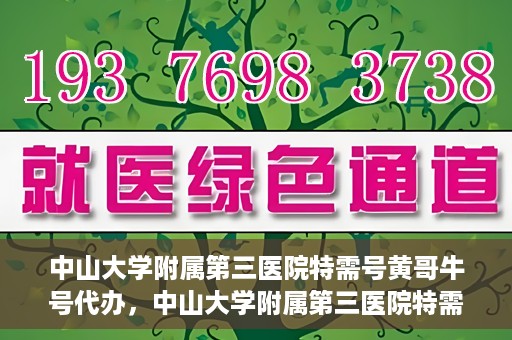 中山大学附属第三医院特需号黄哥牛号代办，中山大学附属第三医院特需号专家黄哥牛号预约代办攻略