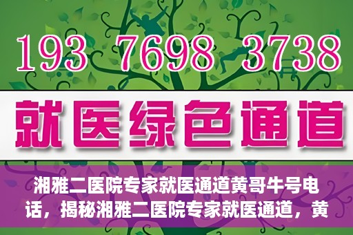 湘雅二医院专家就医通道黄哥牛号电话，揭秘湘雅二医院专家就医通道，黄哥牛号电话背后的故事