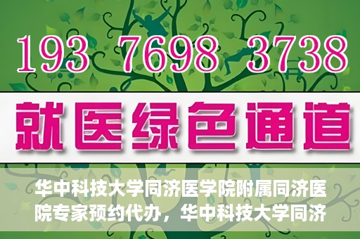华中科技大学同济医学院附属同济医院专家预约代办，华中科技大学同济医院专家预约代办服务详解