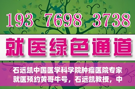 石远凯中国医学科学院肿瘤医院专家就医预约黄哥牛号，石远凯教授，中国医学科学院肿瘤医院专家预约挂号攻略