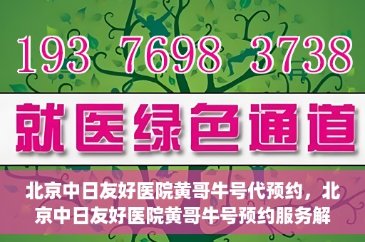 北京中日友好医院黄哥牛号代预约，北京中日友好医院黄哥牛号预约服务解析