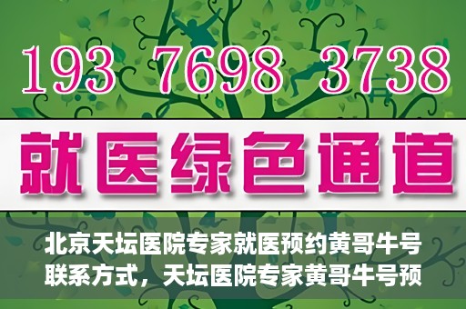 北京天坛医院专家就医预约黄哥牛号联系方式，天坛医院专家黄哥牛号预约联系方式揭秘，就医预约新选择