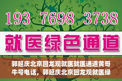郭延庆北京回龙观就医就医通道黄哥牛号电话，郭延庆北京回龙观就医绿色通道及黄哥牛号联系电话揭秘