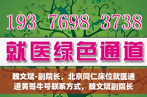 魏文斌-副院长，北京同仁床位就医通道黄哥牛号联系方式，魏文斌副院长与北京同仁医院床位就医通道，黄哥牛号联系方式揭秘