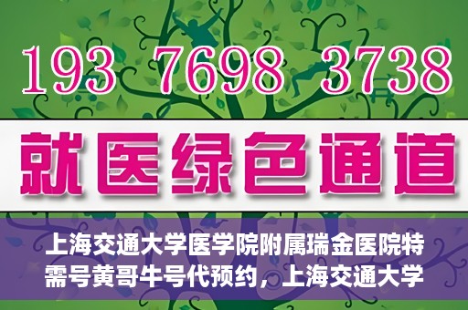 上海交通大学医学院附属瑞金医院特需号黄哥牛号代预约，上海交通大学医学院附属瑞金医院特需号预约服务解析——黄哥牛号预约攻略