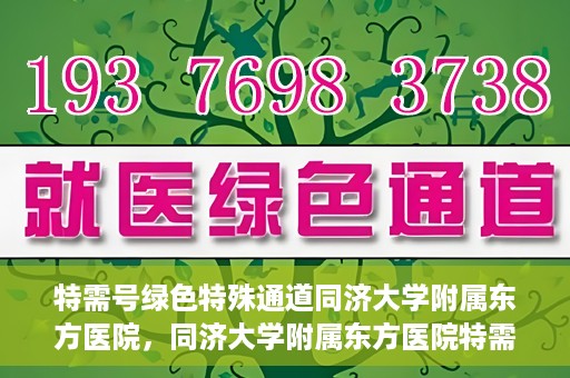 特需号绿色特殊通道同济大学附属东方医院，同济大学附属东方医院特需号绿色特殊通道，打造高品质医疗服务体验