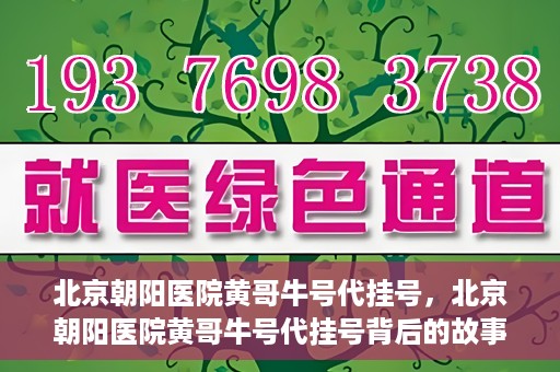 北京朝阳医院黄哥牛号代挂号，北京朝阳医院黄哥牛号代挂号背后的故事揭秘
