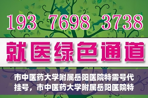 市中医药大学附属岳阳医院特需号代挂号，市中医药大学附属岳阳医院特需号代挂号服务解析
