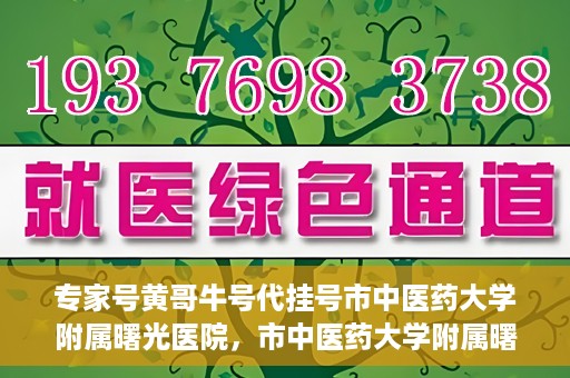 专家号黄哥牛号代挂号市中医药大学附属曙光医院，市中医药大学附属曙光医院专家号黄哥牛号代挂号解析
