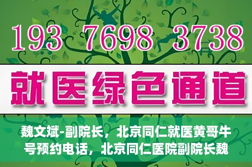 魏文斌-副院长，北京同仁就医黄哥牛号预约电话，北京同仁医院副院长魏文斌，就医黄哥牛号预约电话解析