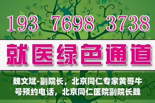 魏文斌-副院长，北京同仁专家黄哥牛号预约电话，北京同仁医院副院长魏文斌与专家黄哥牛号预约热线揭秘