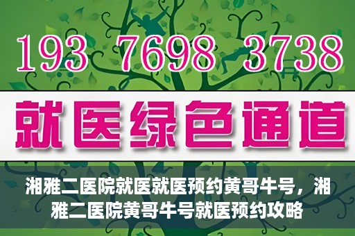 湘雅二医院就医就医预约黄哥牛号，湘雅二医院黄哥牛号就医预约攻略