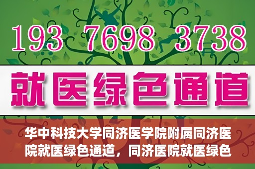 华中科技大学同济医学院附属同济医院就医绿色通道，同济医院就医绿色通道，华中科技大学同济医学院附属同济医院的便捷医疗体验