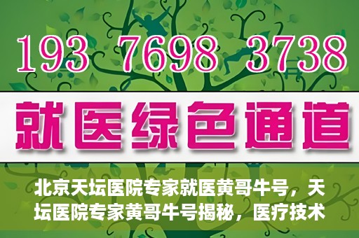 北京天坛医院专家就医黄哥牛号，天坛医院专家黄哥牛号揭秘，医疗技术与人文关怀并重