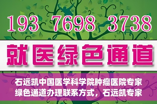 石远凯中国医学科学院肿瘤医院专家绿色通道办理联系方式，石远凯专家绿色通道办理指南，中国医学科学院肿瘤医院联系方式揭秘