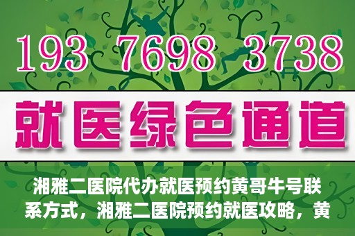 湘雅二医院代办就医预约黄哥牛号联系方式，湘雅二医院预约就医攻略，黄哥牛号联系方式全解析