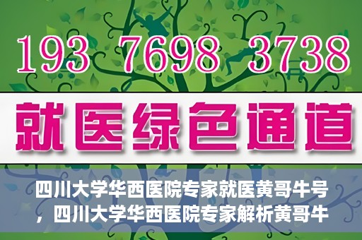 四川大学华西医院专家就医黄哥牛号，四川大学华西医院专家解析黄哥牛号背后的医疗奥秘