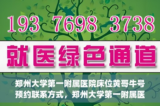 郑州大学第一附属医院床位黄哥牛号预约联系方式，郑州大学第一附属医院床位预约联系方式及床位黄哥牛号详解