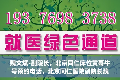 魏文斌-副院长，北京同仁床位黄哥牛号预约电话，北京同仁医院副院长魏文斌，床位预约热线与黄哥牛号的故事