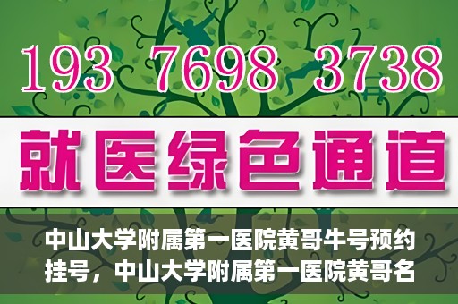 中山大学附属第一医院黄哥牛号预约挂号，中山大学附属第一医院黄哥名医牛号预约挂号攻略