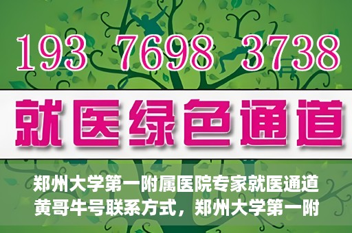 郑州大学第一附属医院专家就医通道黄哥牛号联系方式，郑州大学第一附属医院专家就医通道，黄哥牛号联系方式全解析